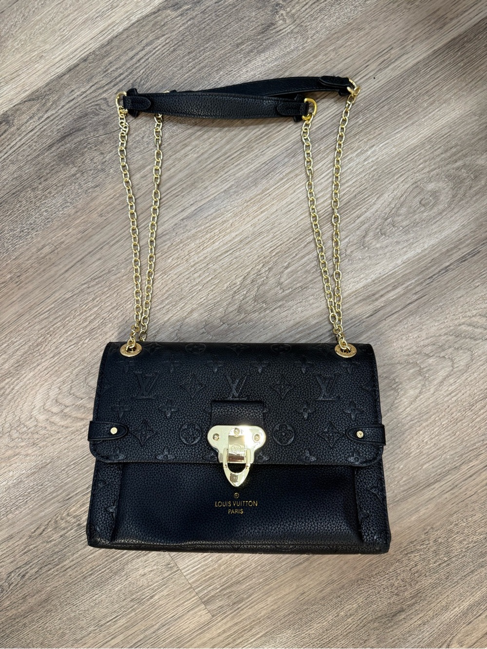 Inspired Black Gold-Chain Bag